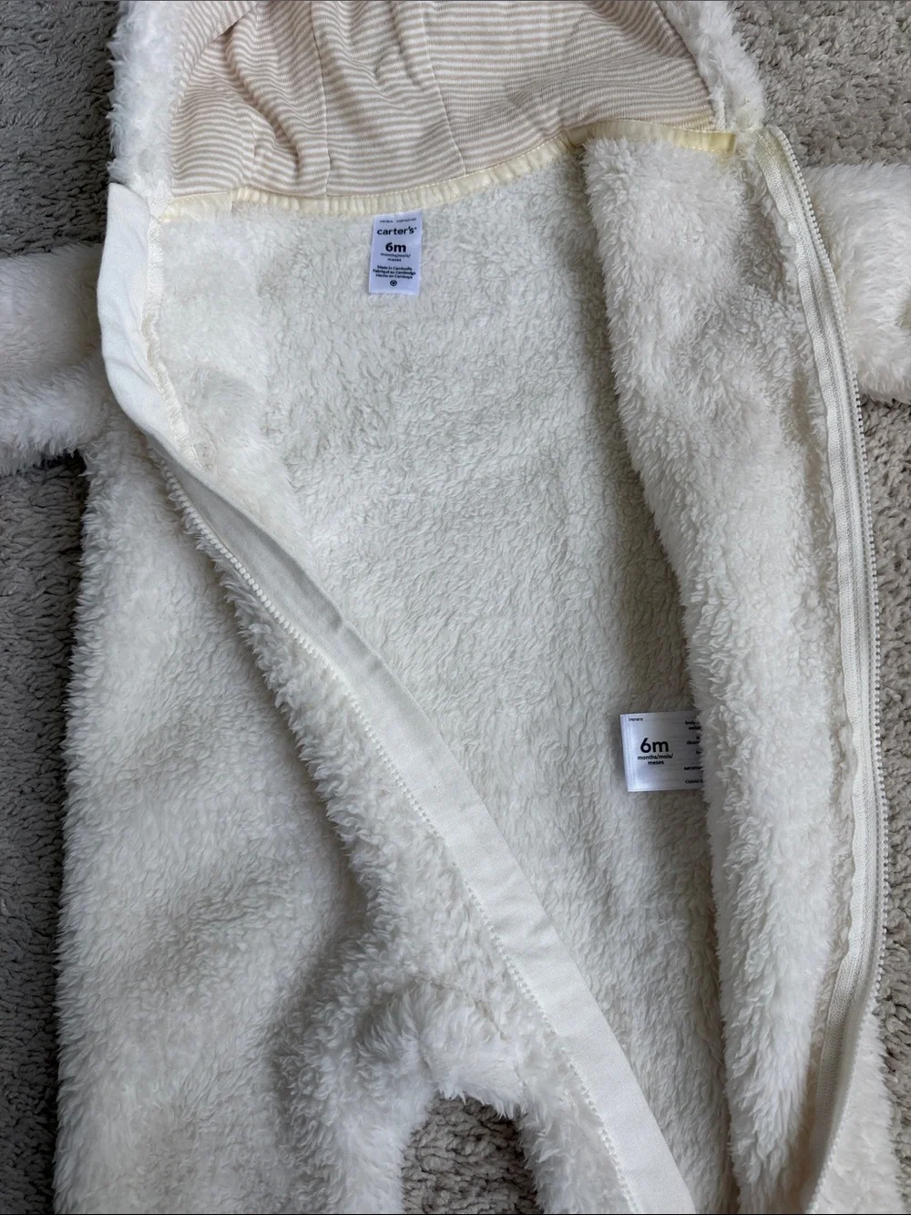 Carter’s Unisex Fleece Coverall - Cream